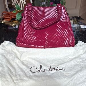 Cole Haan Red Quilted Leather Shoulder Bag